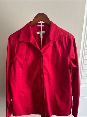 Chico's Vibrant Red Button-Front Shirt